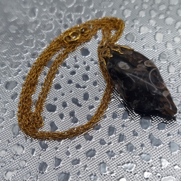 14kt Gf Necklace w/Stone Pendant. - Picture 2 of 16
